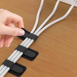 100 قطعة من أربطة الكابلات ذاتية اللصق القابلة للتعديل وإعادة الاستخدام من البولي فينيل كلوريد لتنظيم الأسلاك (أسود) - Product Image 5