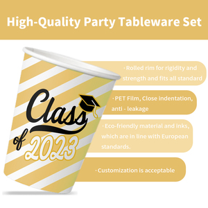 Xieli <span class=keywords><strong>Happy</strong></span> Graduation Party Paper Plate Sets Party Vajilla Decoraciones de mesa - Product Image 4