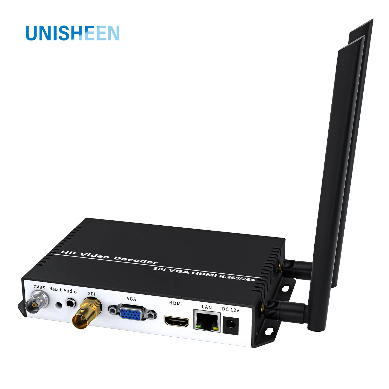 Unisheen JM3500W5-CS H.265 H.264 SDI HDMI VGA CVBS потоковое видео wifi декодер NDI SRT HD IP-камера декодер