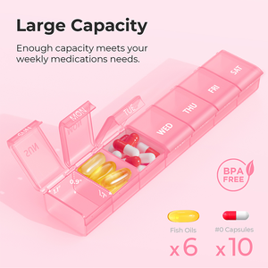 Organisateur de pilules hebdomadaire 7 jours en PP, sans BPA, à ouverture facile, adapté aux personnes âgées et souffrant d'arthrite, pour faciliter l'administration des suppléments vitaminiques - Product Image 3