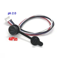 Konektor USB-C 2Pin - 6Pin Tipe-C Tahan Air dengan Pengunci Mur PH 2.0 Pemasangan Panel TPC Tahan Air Port Jack Pengisian Cepat