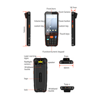 Escáner de Código de Barras Portátil con Teclado PDA Android 15 Industrial OEM de Fábrica, Diseño Resistente IP67, Procesador Octa-Core, Pantalla de 4 Pulgadas, 3GB