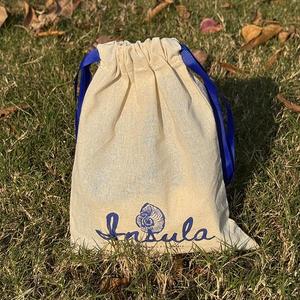 Promotional Reusable Organic Cotton Canvas Biodegradable <b>Drawstring</b> Bag Custom Small Craft <b>Pouch</b> with Stickers - Product Image 3