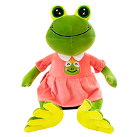 Lot de peluches grenouille rose pour fille, trois tailles, motif brodé couronne sur la poitrine, adorable poupée animale pour coffret cadeau de fêtes