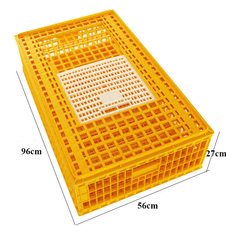 96*56*27cm kümes hayvanları plastik taşıma sandığı canlı tavuk taşıma kafesi 100% ham malzeme katlanabilir tavuk kafesi kümes hayvanları