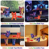 Gato Impreso en 3D, Juguetes Antiestrés de Animales Impresos en 3D, Decoración para Aliviar el Estrés, Decoración de Escritorio, Relleno para Cestas de Pascua, Regalo para Niños