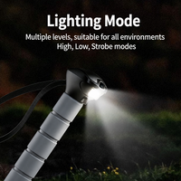 Bâton de randonnée multifonctionnel portable en alliage d'aluminium avec lumière LED, bâton de selfie laser, trépied et allume-feu