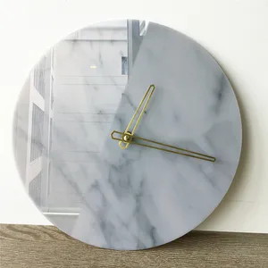 도매 아크릴 대리석 디지털 벽시계 북유럽 큰 시계 현대 럭셔리 홈 장식 시계