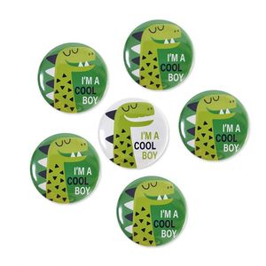 Pin de Solapa con Diseño de Dinosaurio de Dibujos Animados para Decoración de Fiesta de Cumpleaños Infantil, Pin de Solapa con la Frase 'I Am a Cool Boy' - Product Image 6
