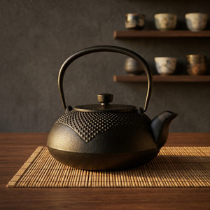 Traditional Chinese Metal <b>Tea</b> Kettle With Lid And Handle Black <b>Cast</b> <b>Iron</b> Design - Product Image 5