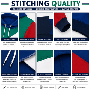 Sudadera con Capucha para Hombre, Diseño Color Block, Corte Regular, Tejido de Punto, 100% Algodón, Resistente al Viento, Estilo Casual, para Otoño, con Bolsillos - Product Image 3