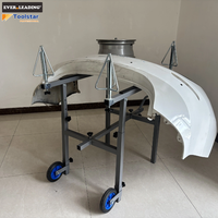 Chariot de peinture robuste en alliage métallique à 4 roues, support réglable pour atelier de carrosserie, pour jantes et ailes, avec poignée inclinable et roues solides