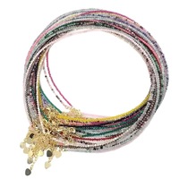 Kalung Batu Alam Asli 3mm Potongan Batu Akik Putih Kristal Moonstone Buatan Tangan untuk Wanita