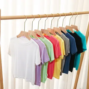 Camisetas de algodón orgánico para bebés, ropa Lisa para niños