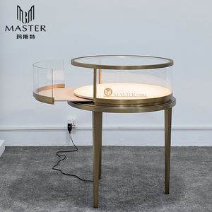 Vitrine de présentation ronde en verre pour bijoux, de qualité commerciale, antivol et anti-explosion, pour l'industrie des articles de luxe et <span class=keywords><strong>la</strong></span> vente au détail - Product Image 4