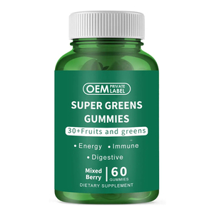 Nhà máy siêu Xanh Gummies siêu thực phẩm xanh hàng ngày bổ sung với rau bina, bông cải xanh, Moringa, củ cải đường, cần tây, trà xanh - Product Image 1