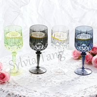 Verres à vin vintage en plastique, verres à boire incassables, verrerie de mariage, gobelets à eau en cristal, flûtes à champagne vintage, ensembles