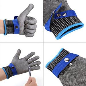 Gants de sécurité personnalisables en gros, résistants aux coupures, en fil d'acier inoxydable, pour cuisine, en maille métallique antirouille, directement de l'usine - Product Image 4