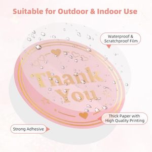 Custom Self Adhesive Shopping Wedding Round <b>Roll</b> Gold 500 Thankyou Label Thanks You <b>Sticker</b> - Product Image 4
