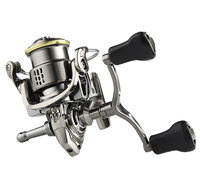 Moulinet de pêche Golden Shark King Small Golf, entièrement métallique, avec bobine peu profonde, double roulement, pour micro-leurres et lancer longue distance