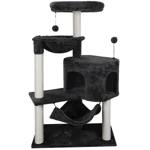 Modern Luxury Cat Trees & Scratcher Large Green Pet Tower with Sisal Post New Cute Furniture for Cats