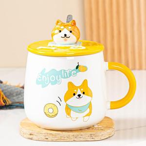 Taza de agua de cerámica con tapa para niña, vaso de cerámica con diseño de cachorro, superbonito, novedad, gran oferta - Product Image 6