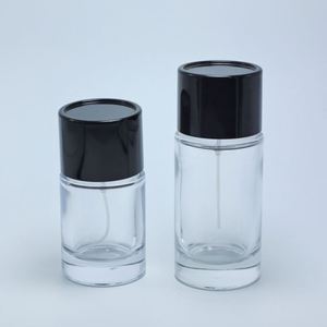 Nouvelle conception de flacon de parfum à bouchon à pression de 30 ml, 50 ml, 100 ml, flacon rond en verre avec bouchon noir, pulvérisateur à pompe, impression à l'écran - Product Image 2