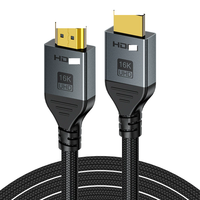 Câble professionnel 16K tressé plaqué or 96 Gbit/s 2.2 compatible HDMI pour PS4, Blu-ray, 8K 60Hz, 4K 120Hz