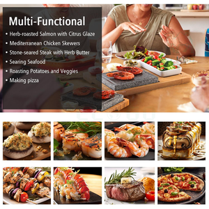 Piedras de cocina <span class=keywords><strong>para</strong></span> bistec Steak Grill Juego de lujo con dos piedras en un plato de bambú <span class=keywords><strong>para</strong></span> cocinar - Product Image 5