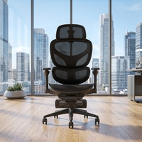 Chaise de bureau ergonomique en maille avec repose-pieds et accoudoirs 5D, dossier haut inclinable, vente en gros d'usine, prise en charge OEM/ODM