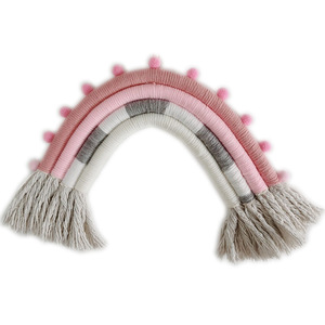 <span class=keywords><strong>Amazon</strong></span> Wholesale Custom Cotton Handmade Baby Bohemian Tapestry Wall Hanging <span class=keywords><strong>Macrame</strong></span> Rainbow - Product Image 6