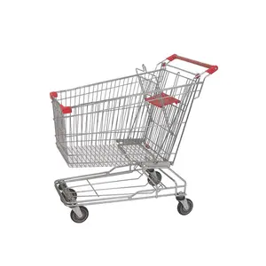 High Quality Asian Style Supermarket Shopping Trolley Cart shopping trolley with brakes