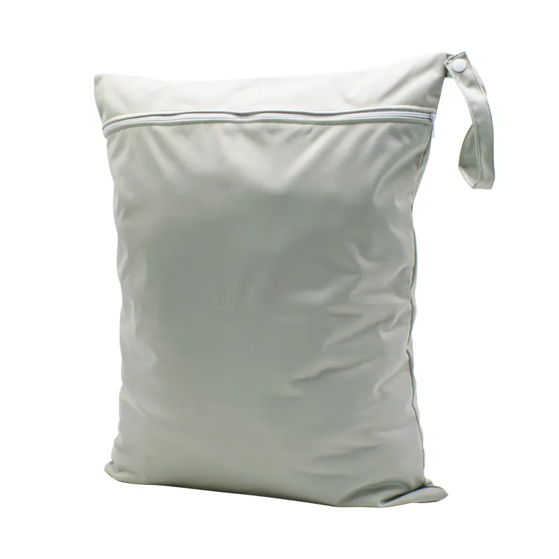 Sac à couches à fermeture éclair simple, sacoche imperméable, sèche et humide, pour coussinets d'allaitement, sac à main, poussette, transport d'extérieur, poche de rangement, 40*50cm, 1 pièce