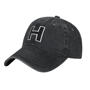 หมวกเบสบอลผ้าฝ้าย 6 แผง แบบยูนิเซ็กซ์ ขายส่ง ปักตัวอักษร 'H'  โลโก้สั่งทำได้ หมวกทรง Trucker สำหรับกิจกรรมกลางแจ้ง ปั่นจักรยาน ฤดูหนาว - Product Image 1