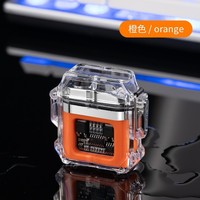 Briquet électrique à Double Arc étanche, coquille transparente sans flamme Rechargeable Usb C briquet électrique