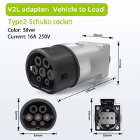 Adaptateur V2L Décharge latérale de voiture mobile V2H vers adaptateur Vehicle-to-load Type2 Adaptateur de décharge EU