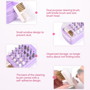 KADS 30 Holes 2 in 1 Manicure Drill Bit Stand Manicure Drill Bits Display Organizer Case Large Capacity Manicure Tool <b>Storage</b> - Product Image 6