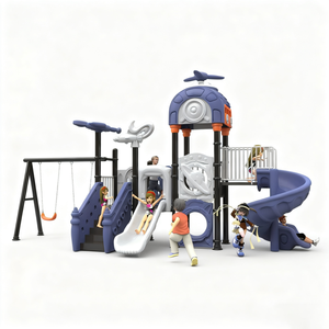 Ensemble <span class=keywords><strong>de</strong></span> balançoires <span class=keywords><strong>de</strong></span> terrain <span class=keywords><strong>de</strong></span> jeu éducatif commercial en plein air avec <span class=keywords><strong>toboggan</strong></span>, équipement d'amusement durable en vinyle et en acier pour enfants - Product Image 4