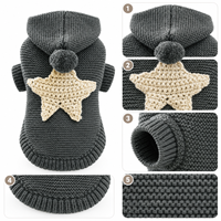 Pull à capuche pour chien FNJIA Star Jacquard, tricot nordique, manteau pour animaux de compagnie, tenue douce et chaude pour Teddy, Poodle, petits chiens, personnalisation disponible