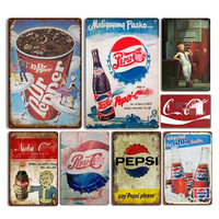 Letreros Metálicos Pintados Vintage para Decoración del Hogar - Estilo Retro Cola con Diseño Personalizado, Impresión Digital y Acabado Oxidado