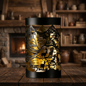 Decorative Metal Candle Holder <b>Lantern</b> with Wildlife Cutout Design <b>Tea</b> <b>Light</b> Holder Home Decor Tabletop Ambient <b>Lantern</b> - Product Image 3