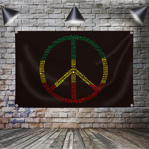 Bandera Decorativa con la Leyenda 'One Love Peace', Música Rock <span class=keywords><strong>Reggae</strong></span> Jamaica, Decoración del Hogar, Arte de Pared, Personalizable para Eventos al Aire Libre, 4 Ojales, 3x5 Pies - Product Image 5