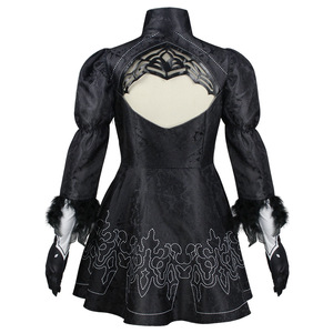 Costume de cosplay NieR Automata 2B pour femme, robe noire, veste, short, gants, bas, bandeau, ceinture, tenue de jeu de rôle anime - Product Image 3