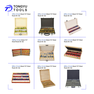 100pcs 1/4 inch Shank TCT Router bits Set tungsten carbide nghiêng chế biến gỗ tông đơ phay Cutter công cụ trong nhôm trường hợp - Product Image 5