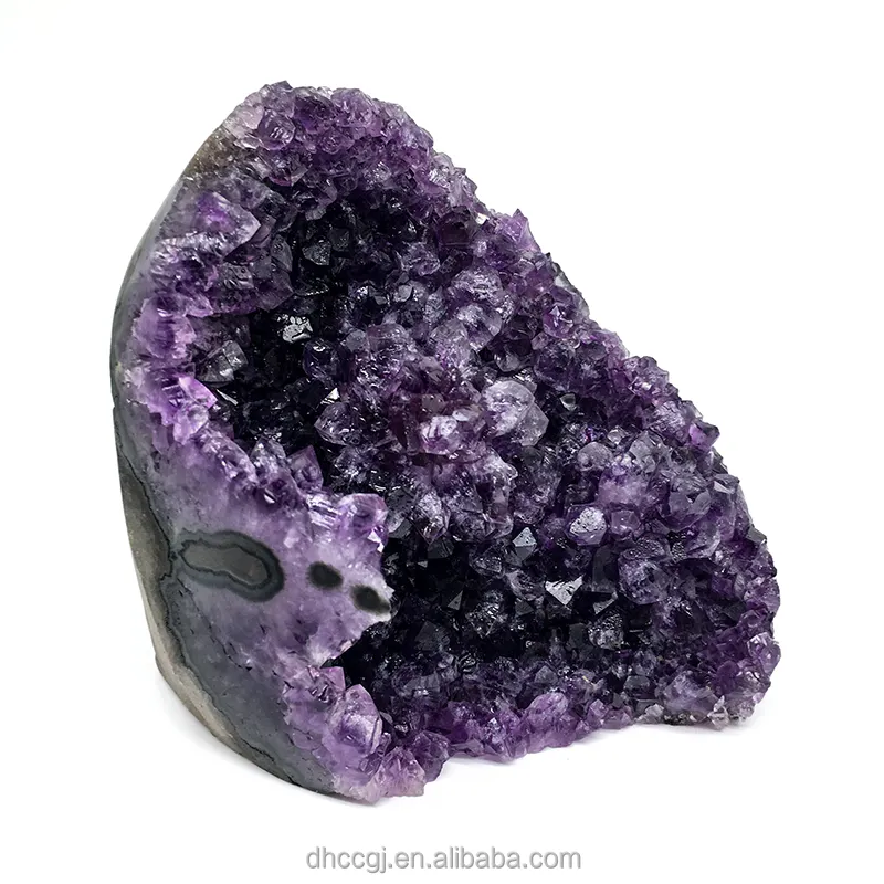Großhandel natürlichen Kristall dunkel violett Amethyst Cluster Geode Amethyst Freiform Geode Stein kristall Handwerk für die Dekoration