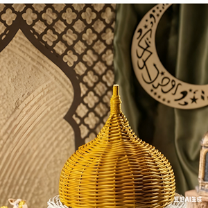 وصول جديد: سلة هدايا وتخزين من الخيزران الطبيعي المصنوع يدويًا بتصميم قبة مسجد لديكور المنزل وهدية للأصدقاء - Product Image 2