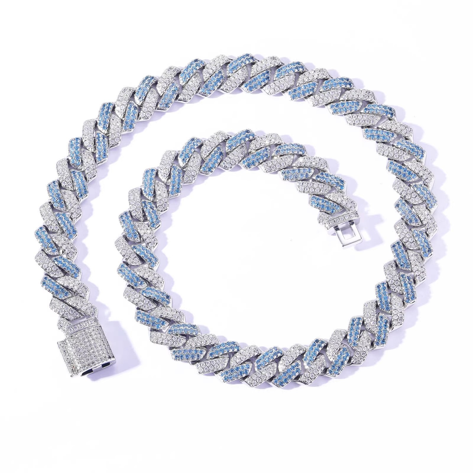 Blue and white 14mm rhombus