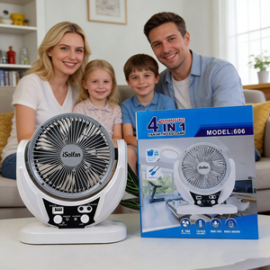 Ventilateur de table solaire portable rechargeable intelligent personnalisé avec éclairage LED extérieur et fonction de refroidissement par air électrique - Product Image 3