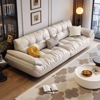 Ensemble de canapé en cuir véritable Sailing Cloud canapé trois places moderne français salon petit appartement canapé à rangée droite