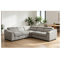 Mayorista líder en diseño europeo, sofá cama moderno de dos plazas en forma de L, de esponja, con tela ecológica, juego de sofás para sala de estar.